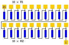 multi tapped resistor 110