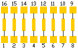 zero ohms jumpers array SWR0J-16